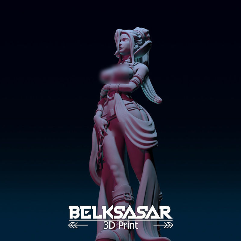 Seductive Female Vampire Topless and Nude 3D print model_15
