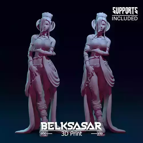 Seductive Female Vampire Topless and Nude