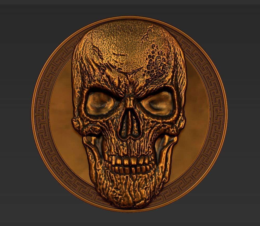 skull pendant 3D print model_8