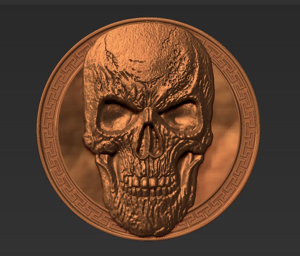 skull pendant 3D print model_7