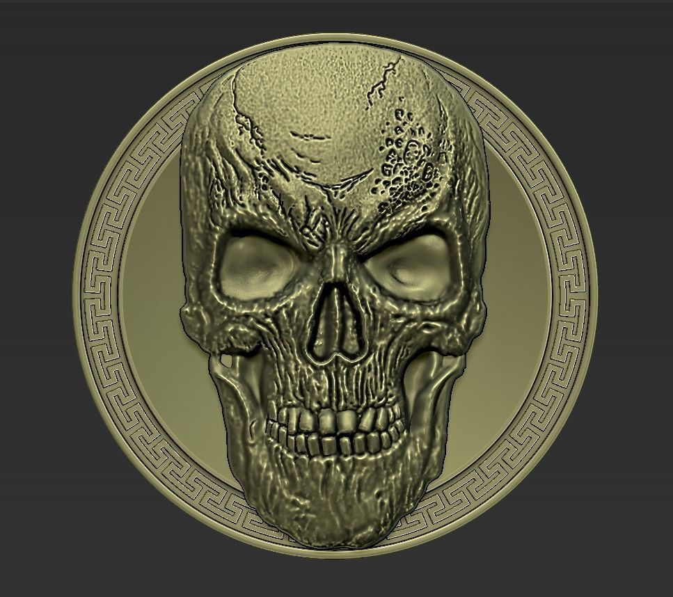 skull pendant 3D print model_6