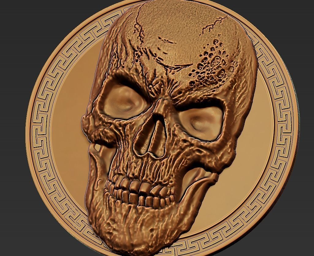 skull pendant 3D print model_3
