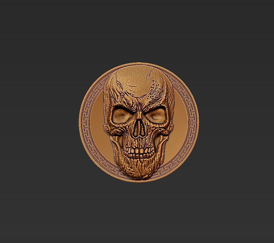 skull pendant 3D print model_4