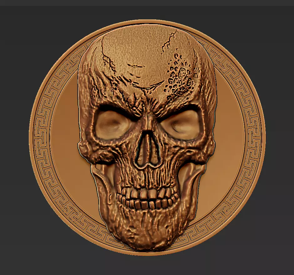 skull pendant 3D print model_0