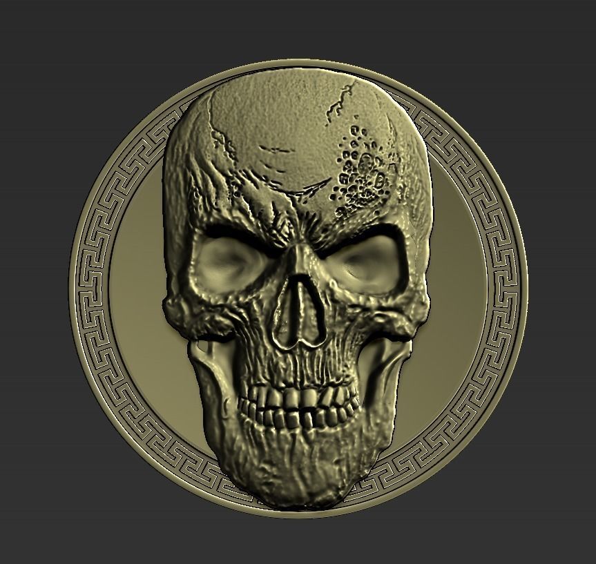 skull pendant 3D print model_5