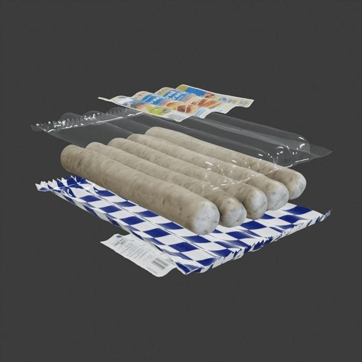 Package of Bratwurst 3D model_4