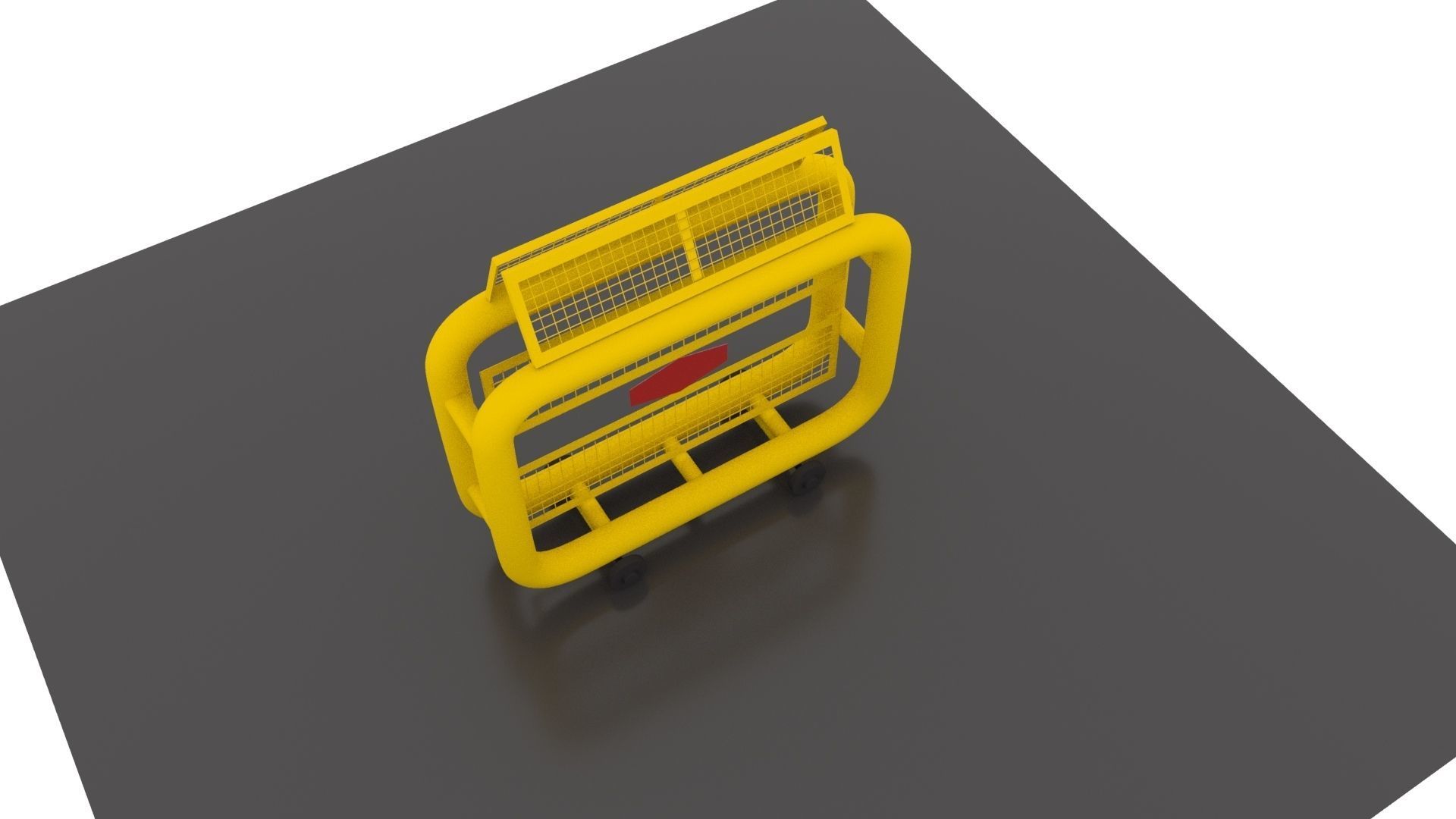 Police Barrier Low-poly 3D model_1