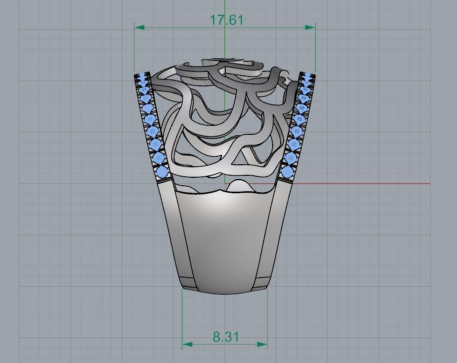 Gold rose ring 3d print model Unique flower ring stl 3dm file  3D print model_4