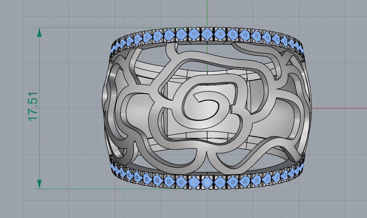 Gold rose ring 3d print model Unique flower ring stl 3dm file  3D print model_3