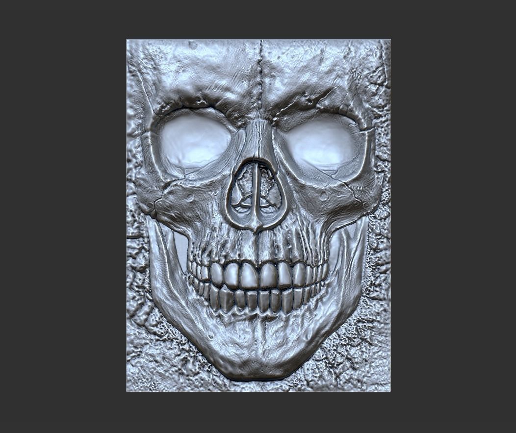 skull gold 3D print model_3