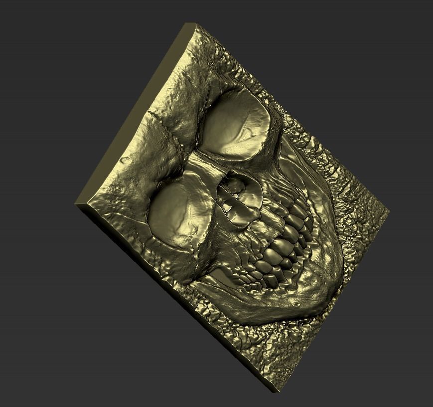 skull gold 3D print model_2