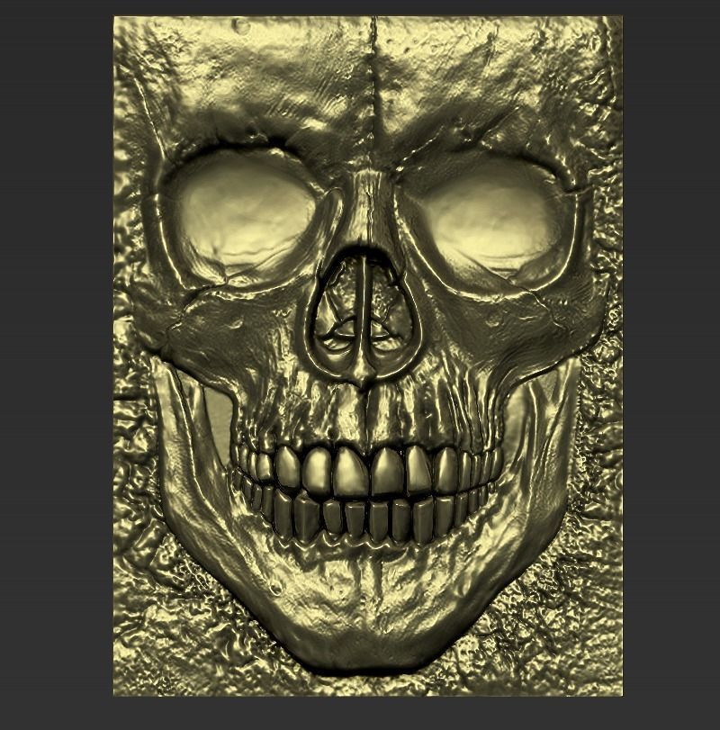 skull gold 3D print model_1