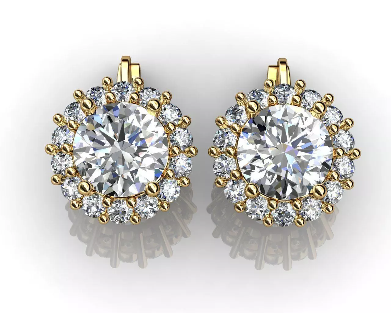 Diamond Earrings C1 3D print model