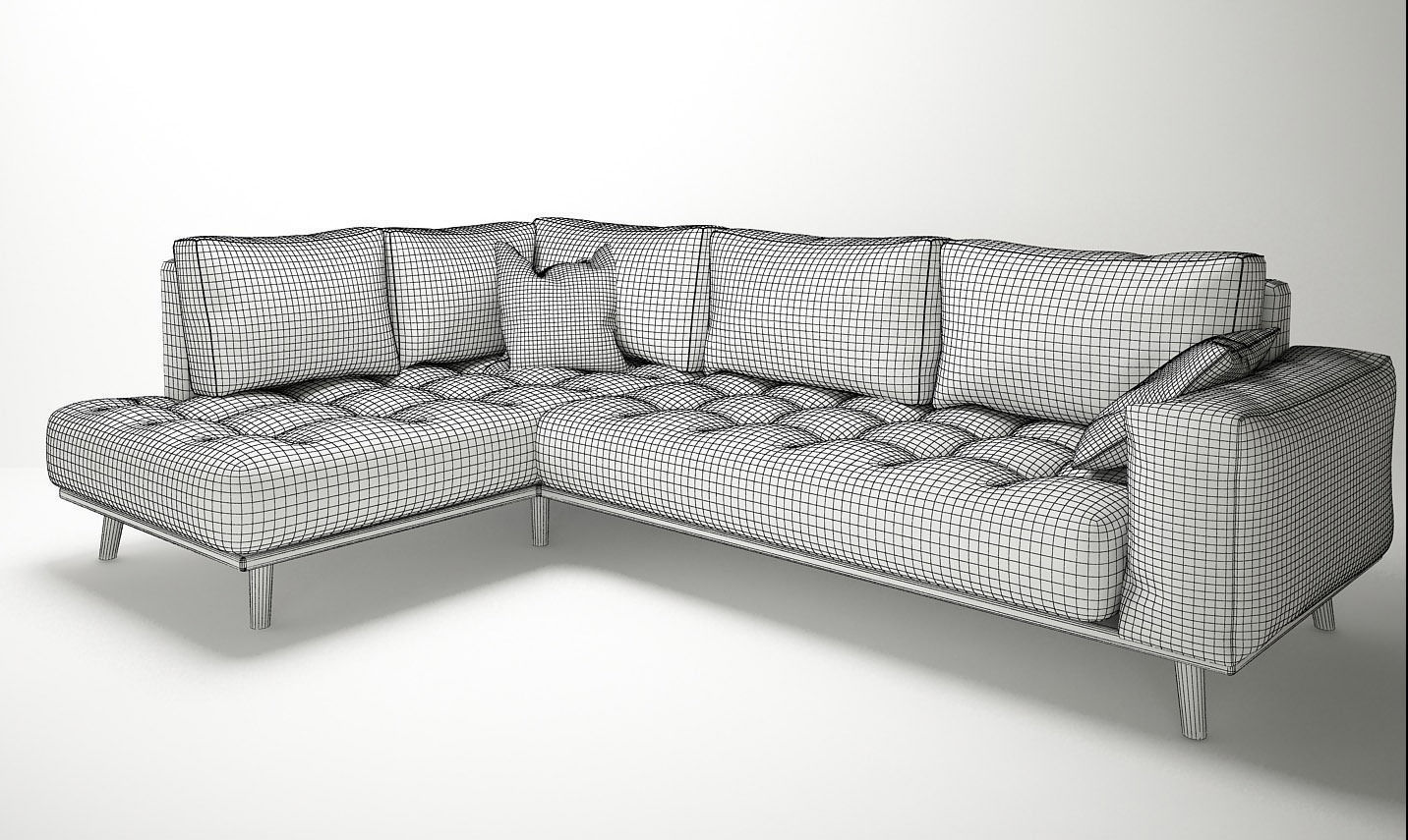 Sofa modern sectional 3D print model_1