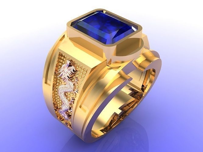 Dragon Rings - Mens ring 3D print model