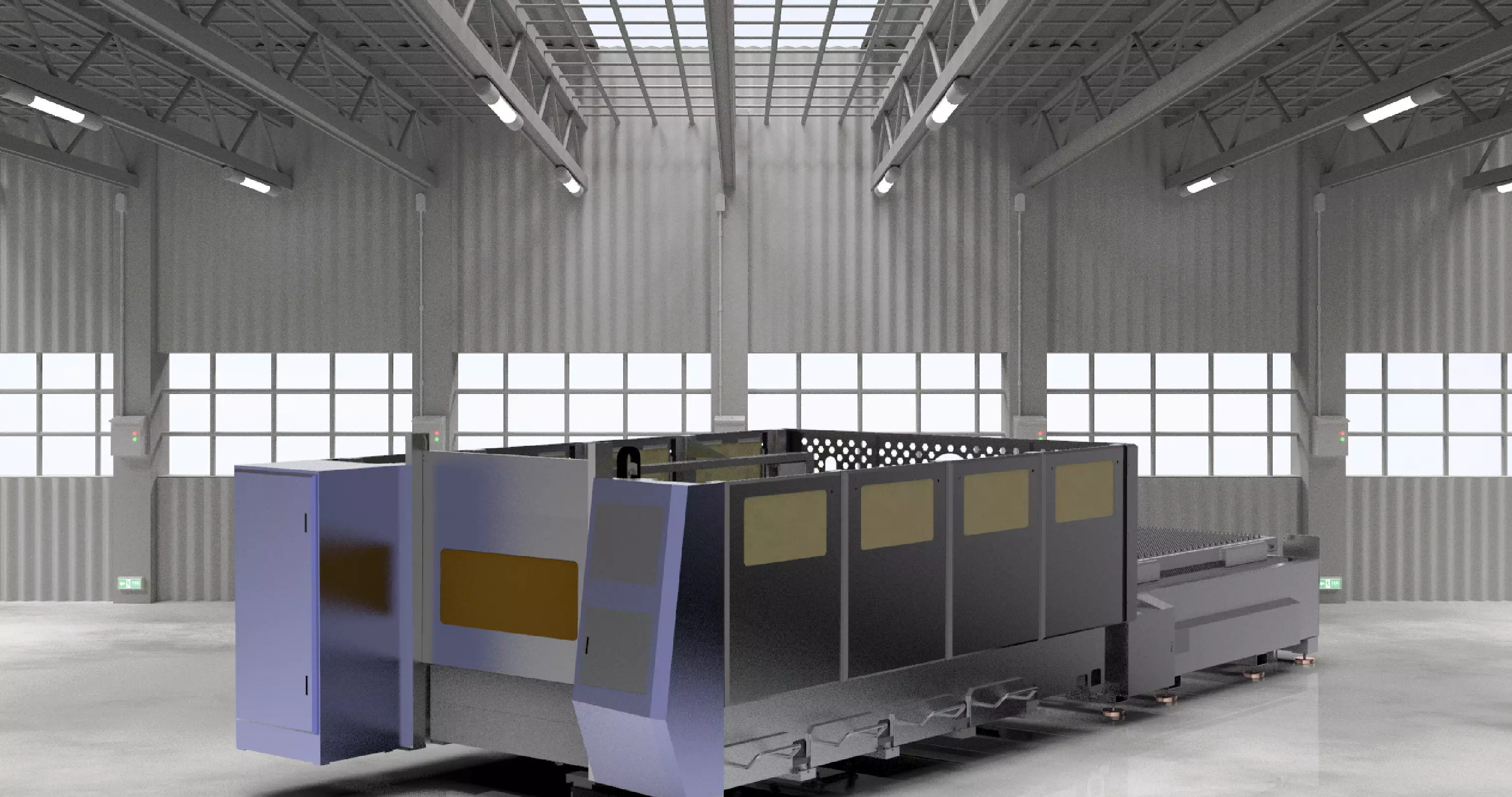 Large laser cutting machine 3D model_0