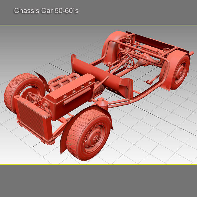 Chassis Car 50-60s 3D model_2