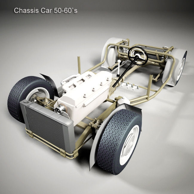 Chassis Car 50-60s 3D model_4