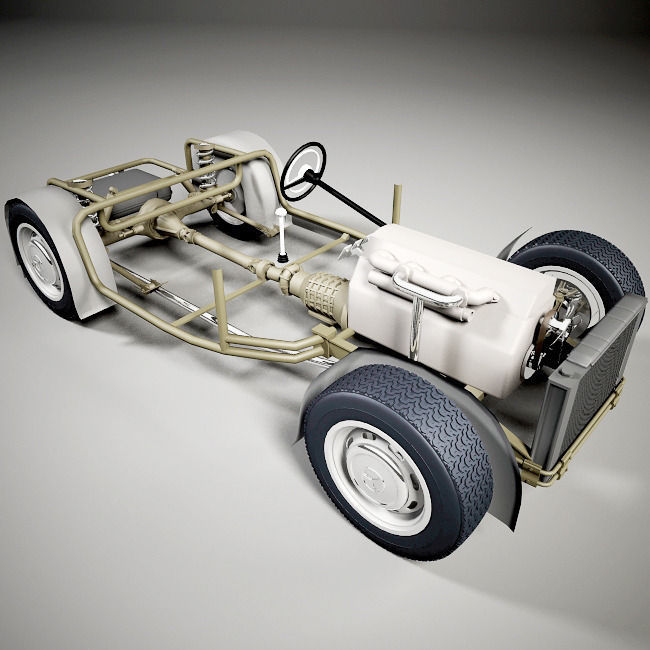 Chassis Car 50-60s 3D model_9
