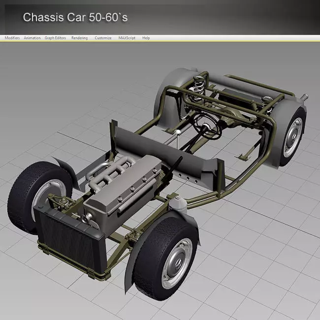 Chassis Car 50-60s 3D model_0