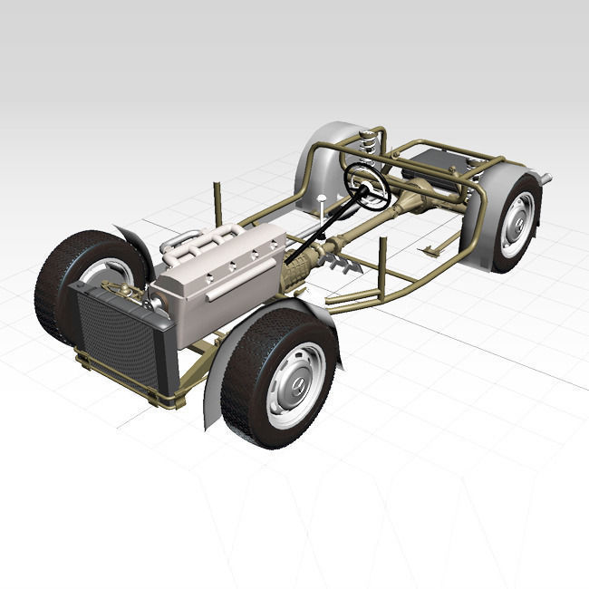 Chassis Car 50-60s 3D model_1