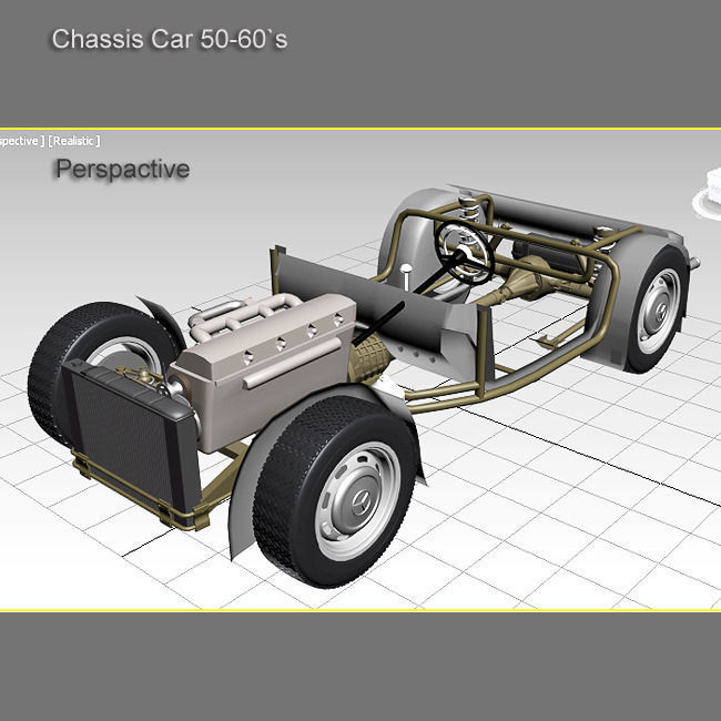 Chassis Car 50-60s 3D model_10