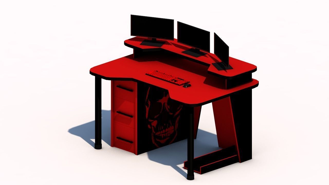 streamer table Low-poly 3D model_2
