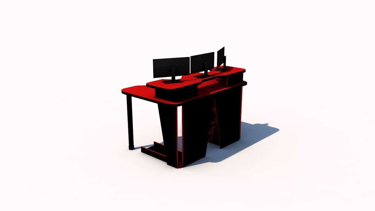 streamer table Low-poly 3D model_1