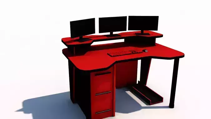 streamer table Low-poly 3D model