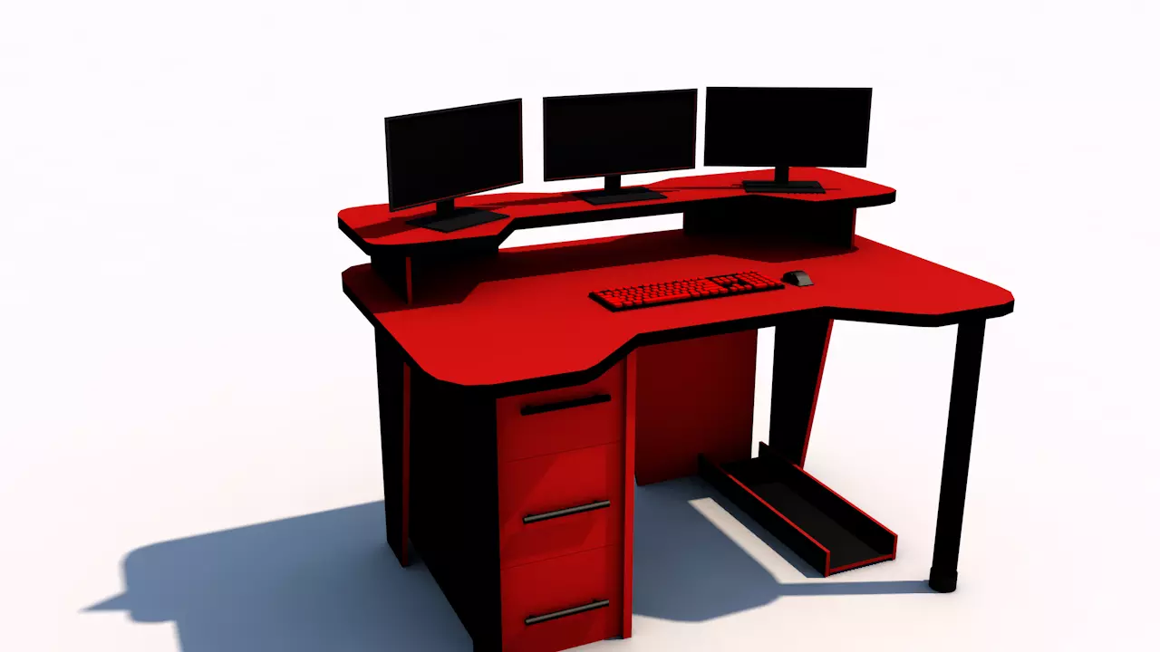 streamer table Low-poly 3D model_0