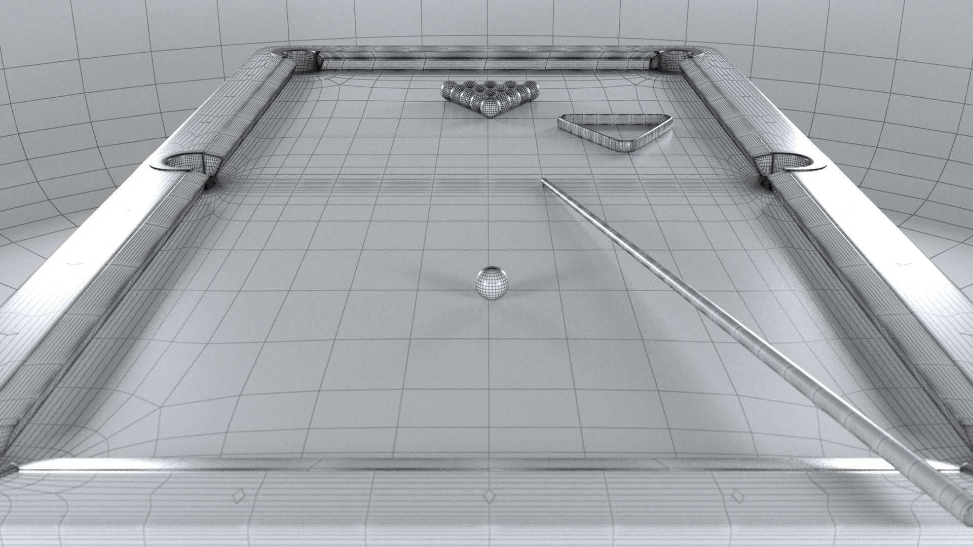 Billard Table Pool table PBR texture 3D model_6