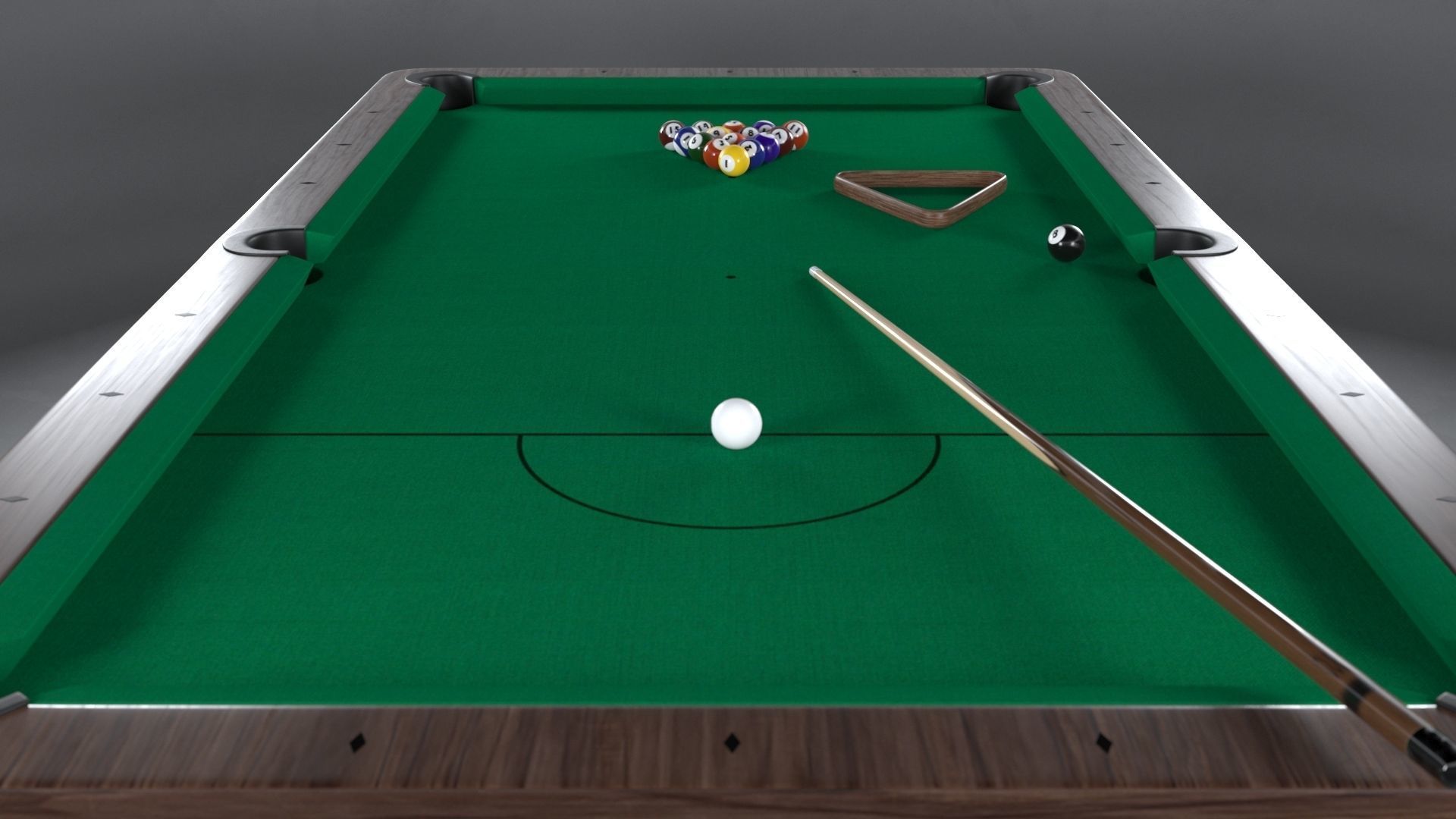 Billard Table Pool table PBR texture 3D model_2