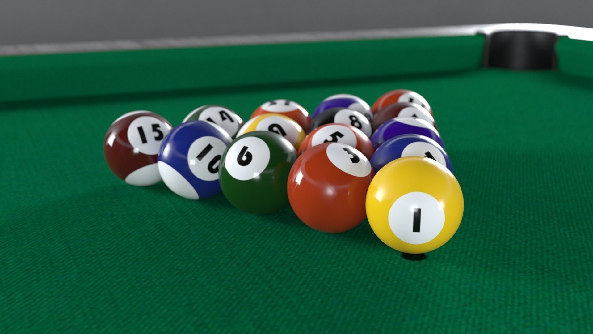 Billard Table Pool table PBR texture 3D model_3