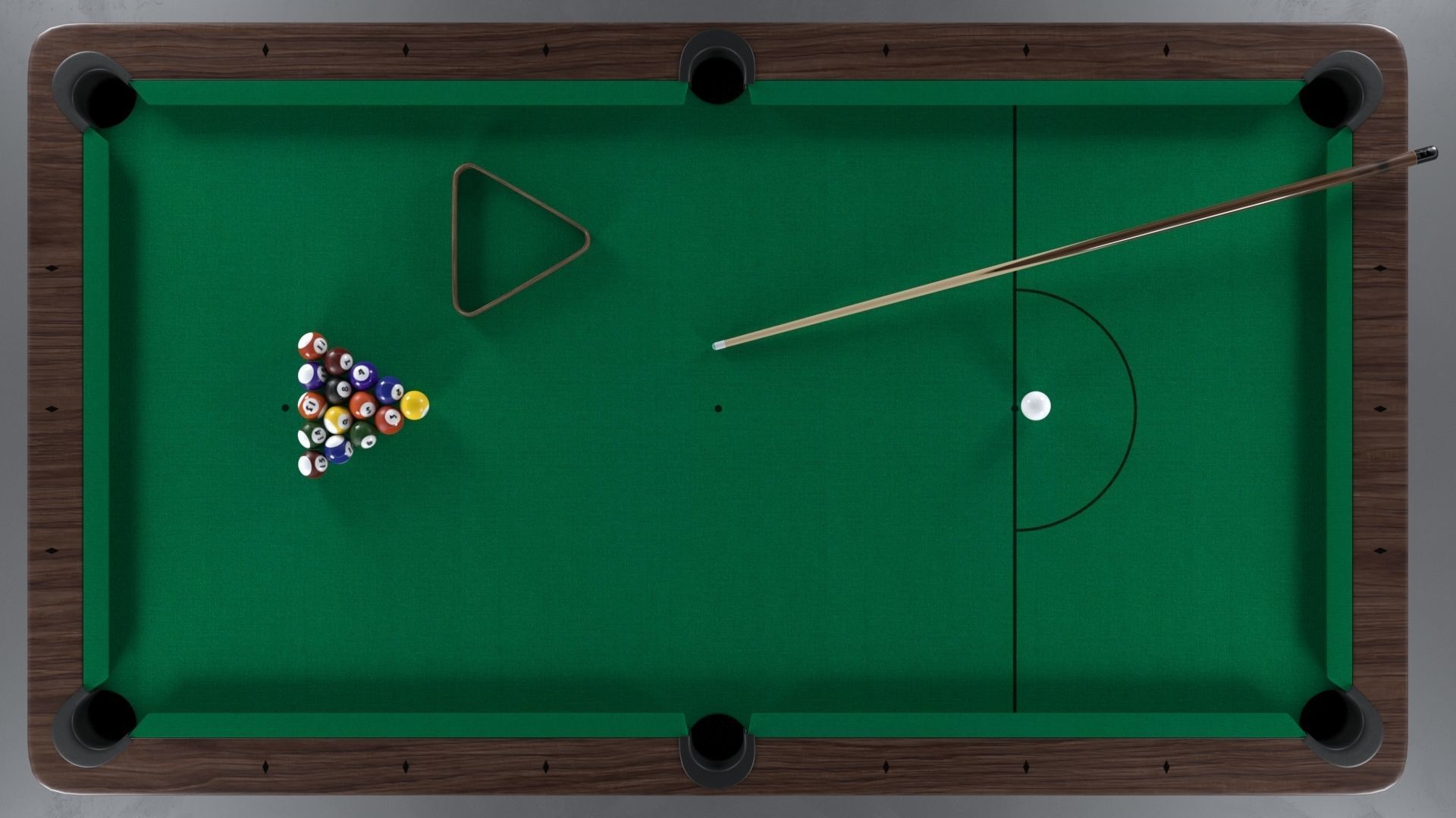 Billard Table Pool table PBR texture 3D model_5