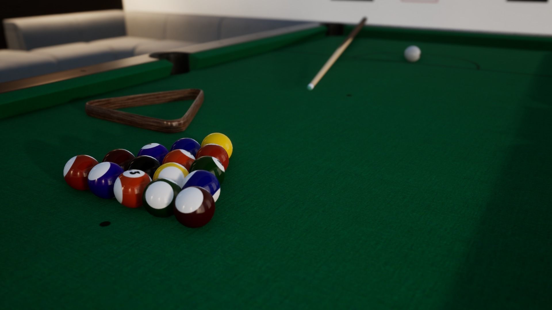 Billard Table Pool table PBR texture 3D model_10
