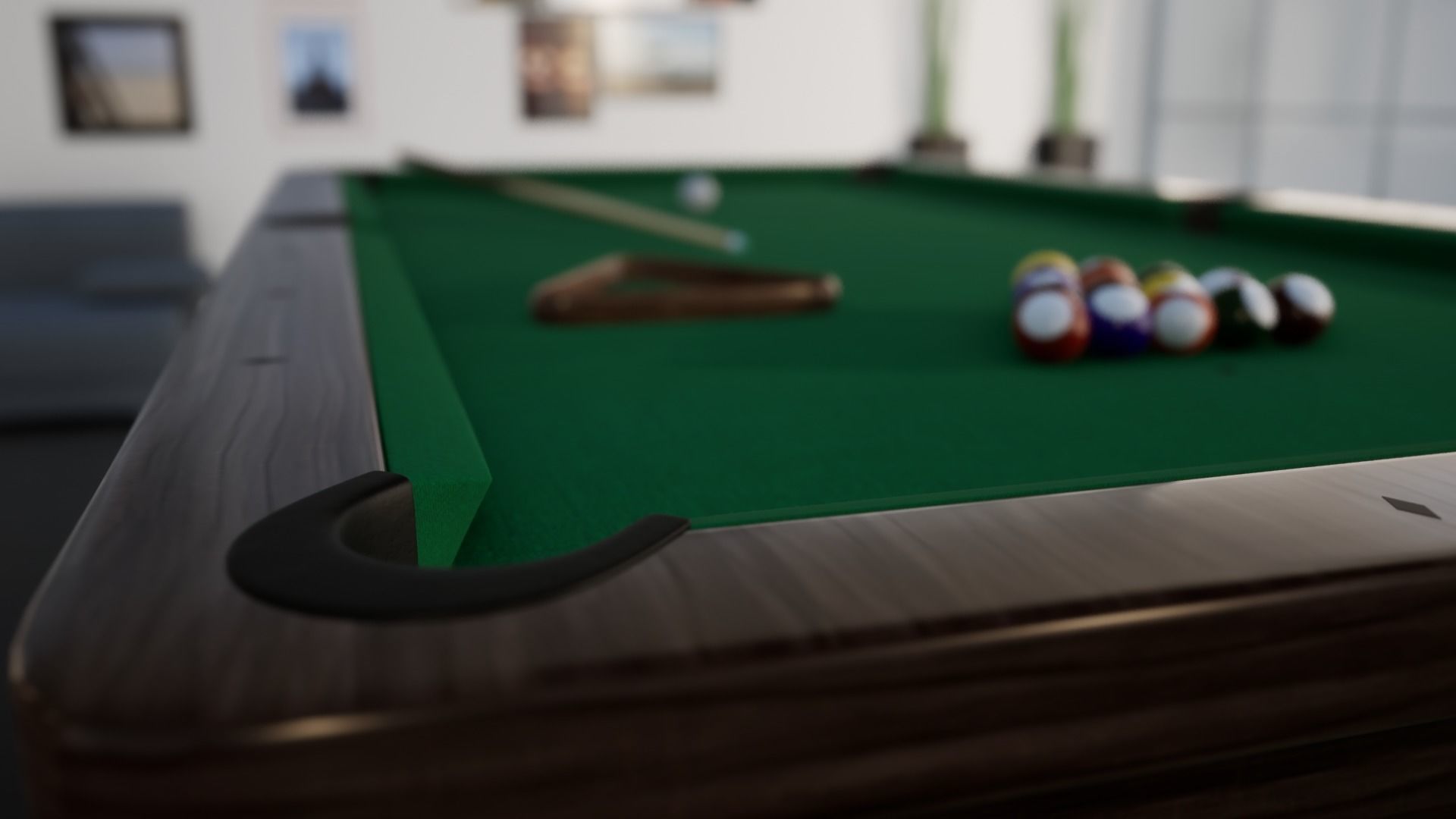 Billard Table Pool table PBR texture 3D model_8
