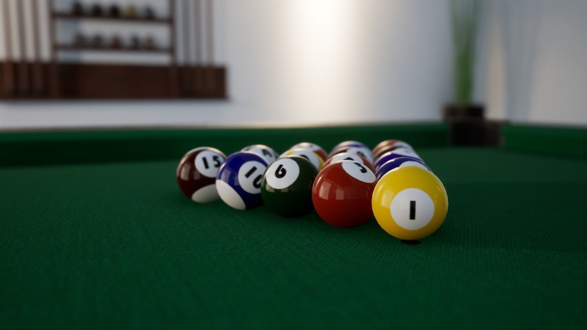 Billard Table Pool table PBR texture 3D model_11