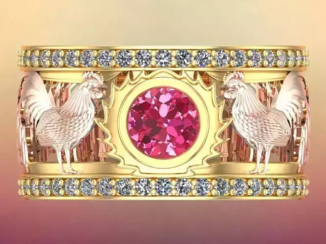 Chicken ring - Mens chicken ring - Mens ring - N1058