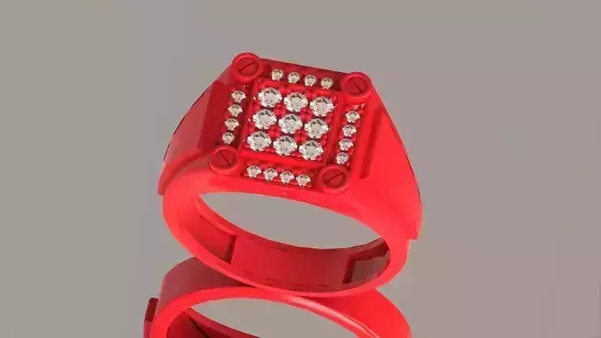 Signet ring with screws