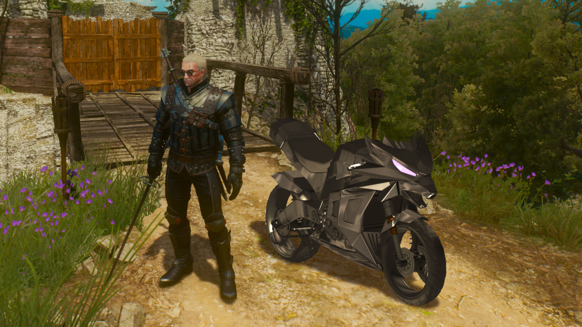 WitcherBike motorcycle with dragon head 3D model_9