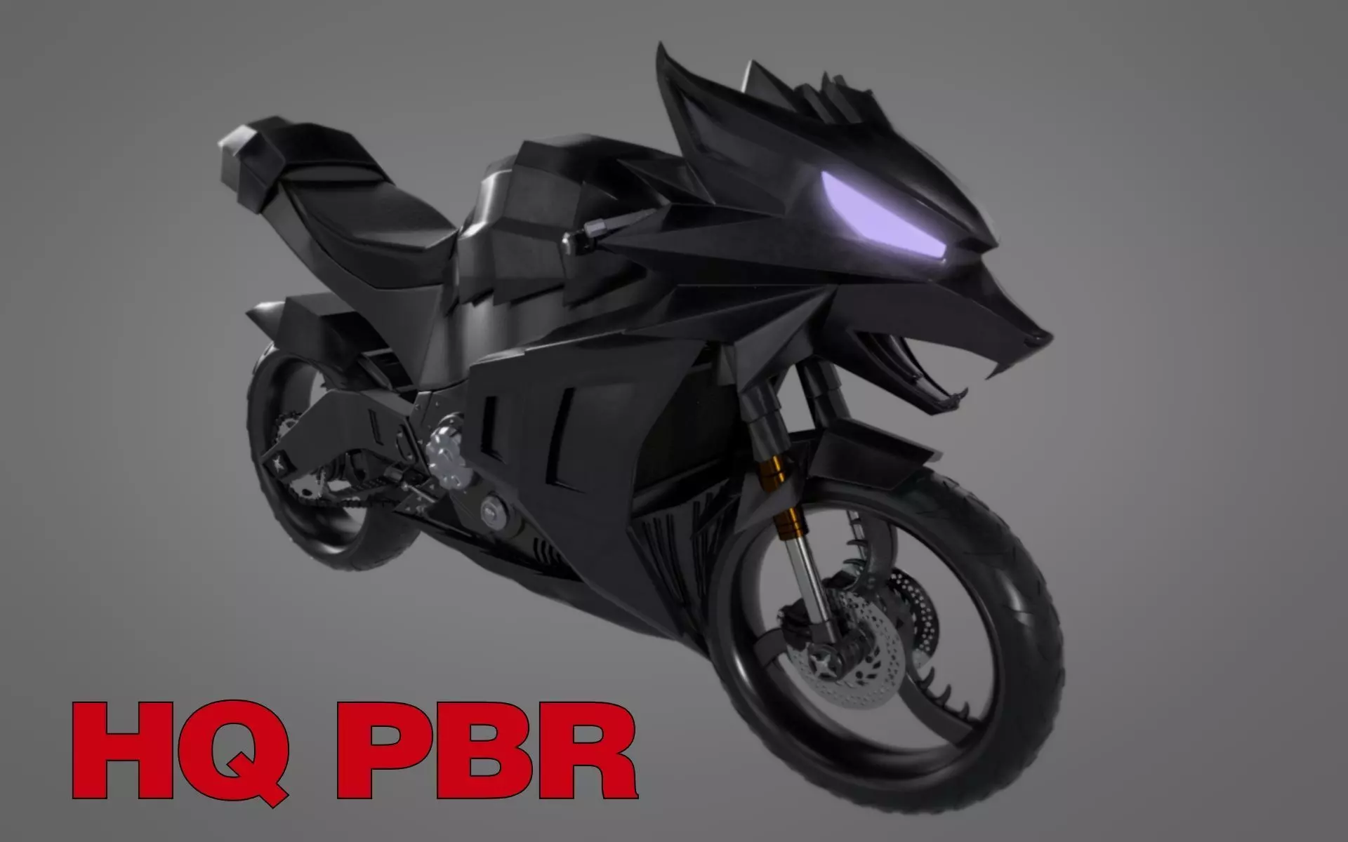 WitcherBike motorcycle with dragon head 3D model_0