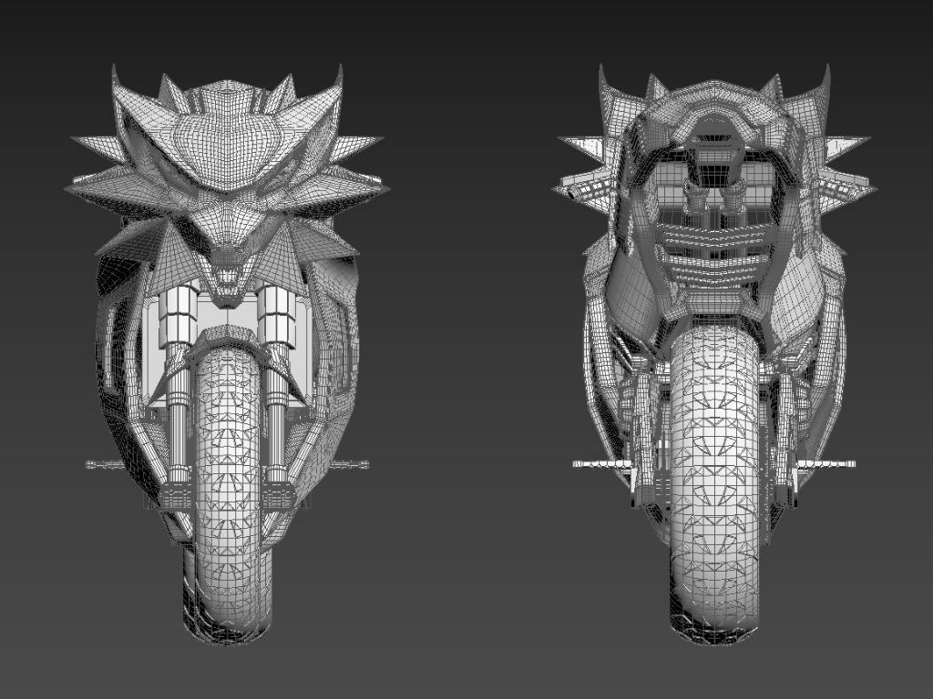 WitcherBike motorcycle with dragon head 3D model_13