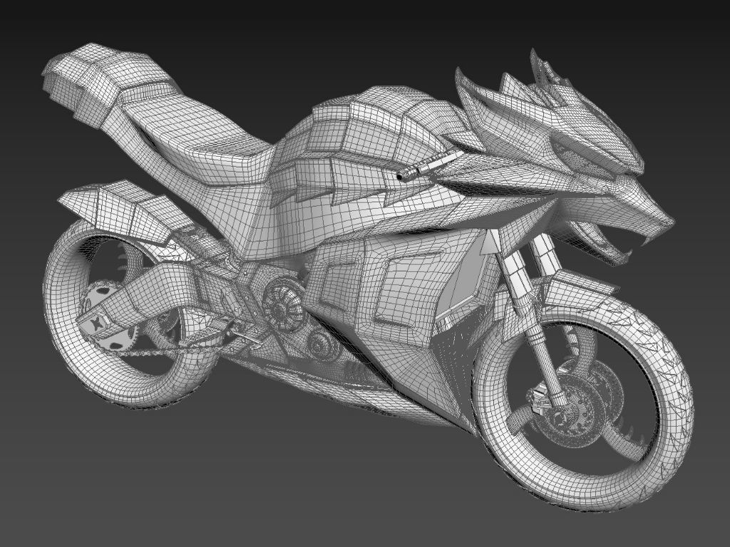 WitcherBike motorcycle with dragon head 3D model_10