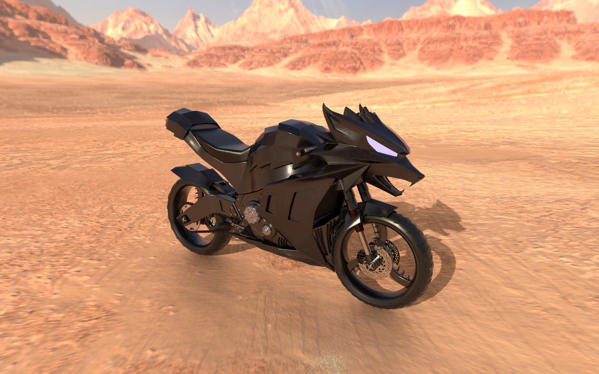 WitcherBike motorcycle with dragon head 3D model_6