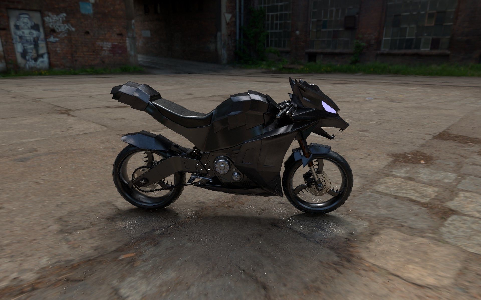 WitcherBike motorcycle with dragon head 3D model_7