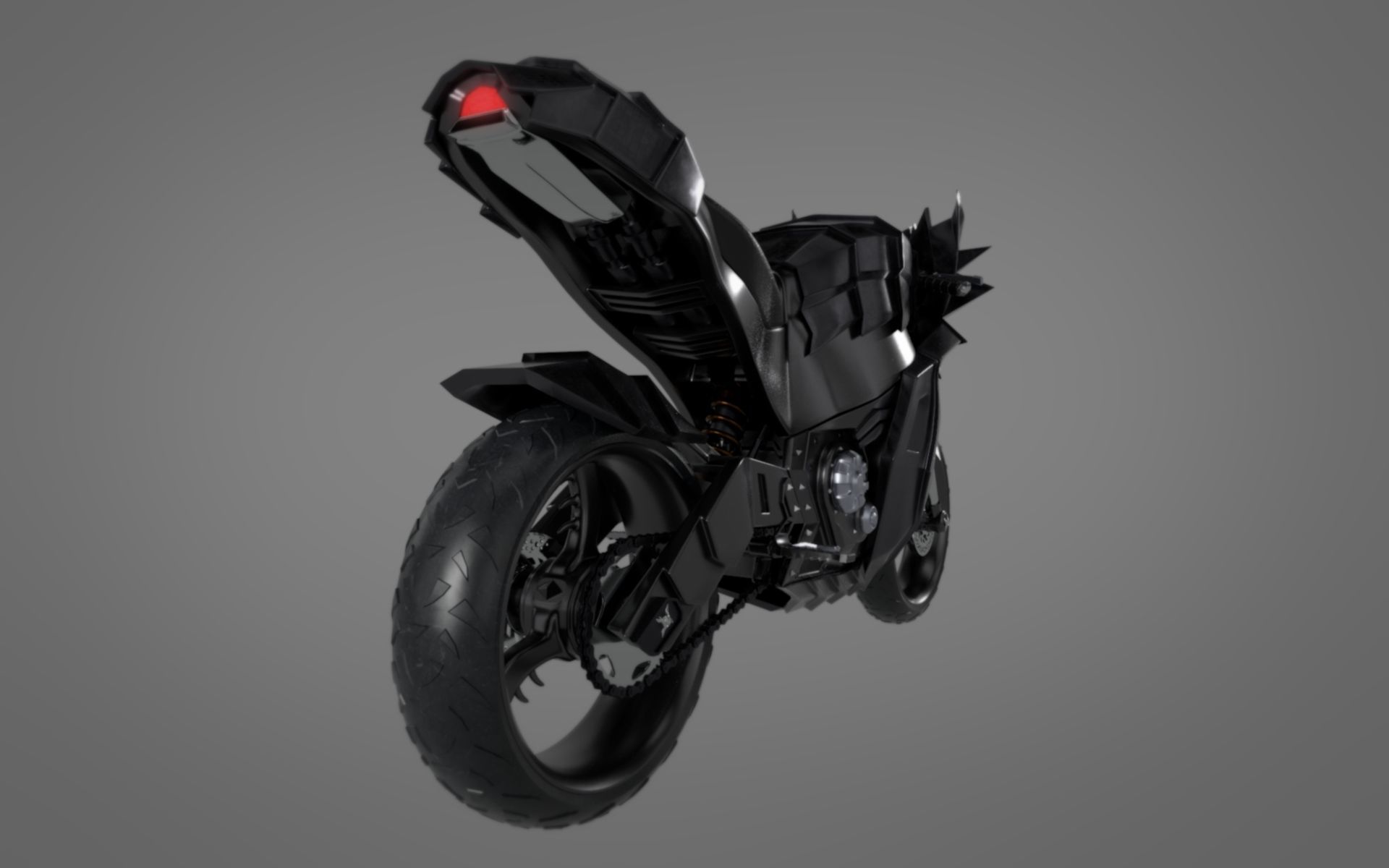 WitcherBike motorcycle with dragon head 3D model_3