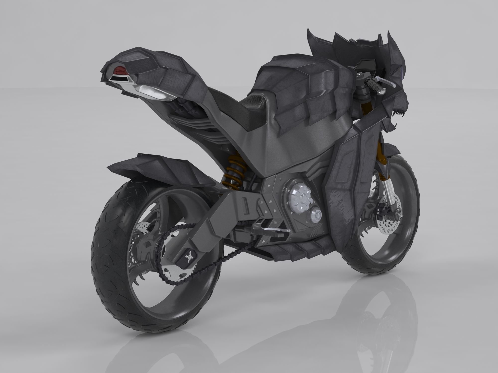 WitcherBike motorcycle with dragon head 3D model_5