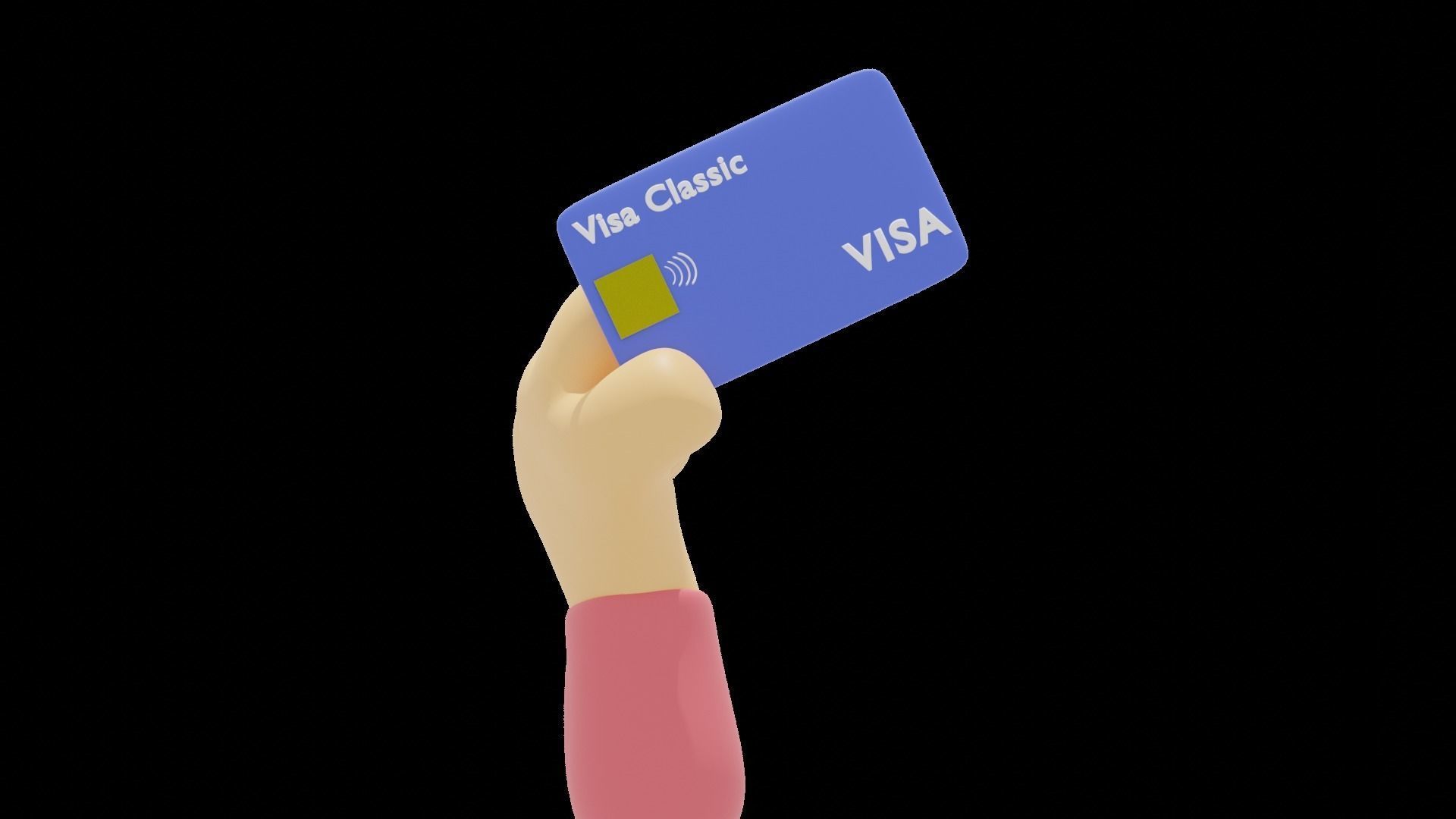 Hand and Credit Card 3D model_1