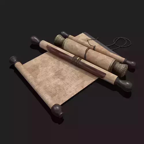 Medieval Elegant Scrolls  Low-poly 3D model