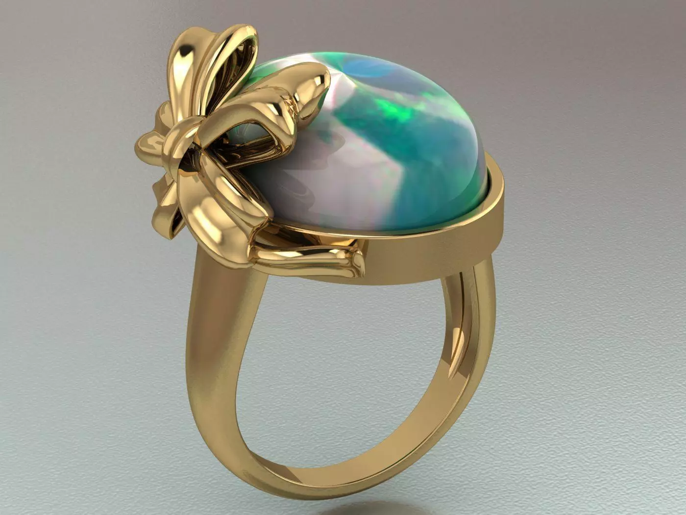 Riboon ring 3D print model